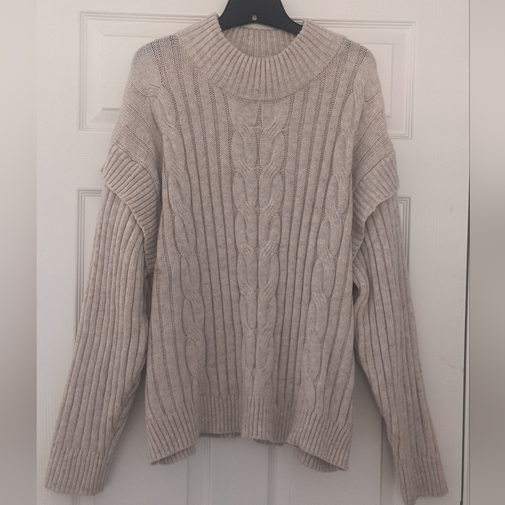 Time And Tru Cable Knit Beige Sweater XXXL 22